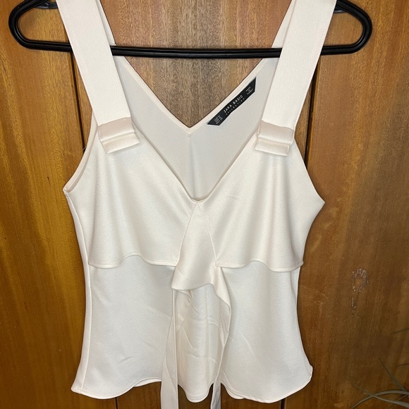 Zara Basics Satin cream dress top - Picture 1 of 5